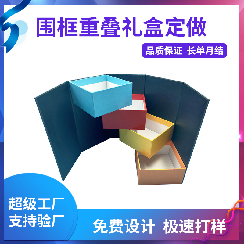 圍框重疊禮盒定做